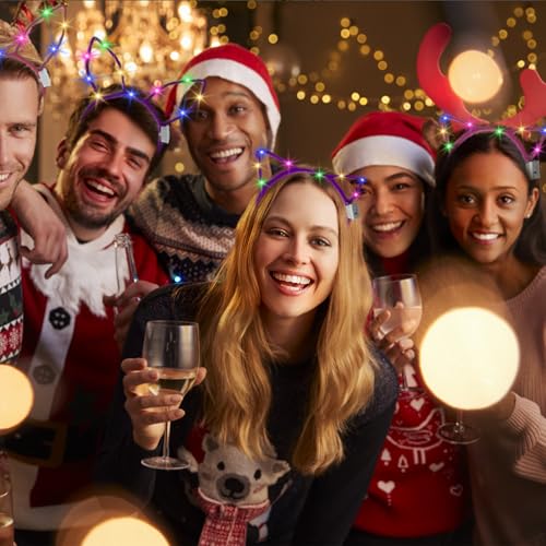 M.best 24pcs LED Cat Ear Headbands, Light Up Cat Ear Crown Rabbit Headwear Accessories for Halloween Christmas Party Supplies