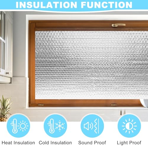 MYFAMIREA Double Reflective Insulation Roll 23.6IN x 10FT Bubble Aluminum Foil Sheet Thermal Insulation for Summer Heat, 3...