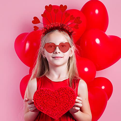 Valentines Heart Headband and Heart Sunglasses Holiday Headband Bopper Party Accessoires for Valentine's Day Halloween