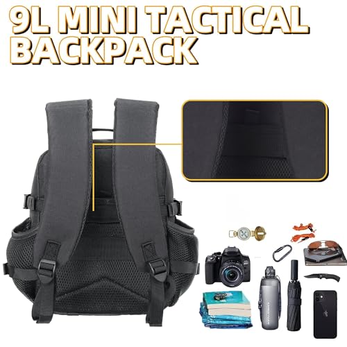 HongXingHai 9L Mini Tactical Backpack for Men and Women Tactical Backpack Small for Hiking Small Tactical Bag Fitness Pack