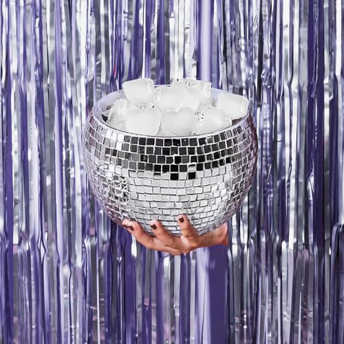 NPW Disco Ball Ice Bucket Large – Retro 70s Cocktail Barware, Holiday Christmas & New Years Eve Decor, Bachelorette Party ...