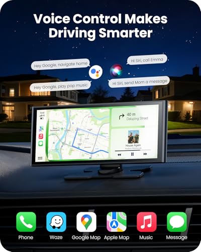 Avaett 9.26" Wireless Car Play Screen for Apple CarPlay & Android Auto, Portable Car Tablet with Backup Camera, Mirror Lin...
