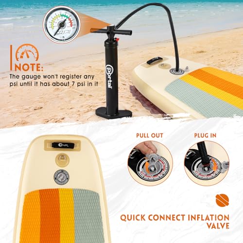 PORTAL SUP Inflatable Paddle Board for Adults 10'6'' Stand Up Paddleboard,Non-Slip Deck Blow up Paddle Boards with Adjusta...