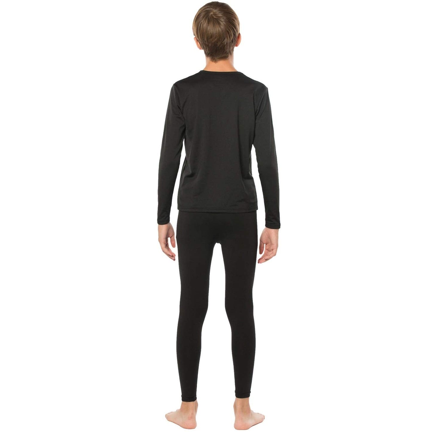 ViCherub Thermal Underwear Set for Boys Long Johns Fleece Lined Kids Base Layer Thermals Sets Boy Black S