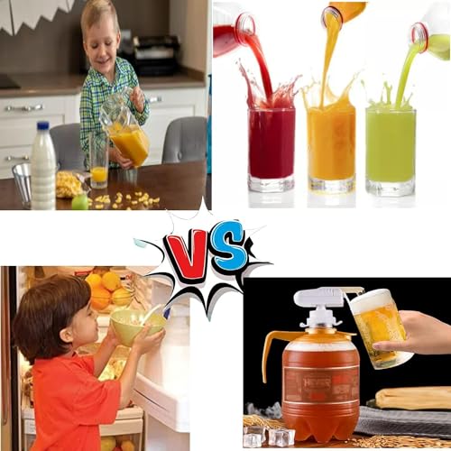 2 Pack Automatic Drink Dispenser,Milk Dispenser,Electric Tap,One-Handed Operation,Can Prevent Milk and Beer From Overflowi...