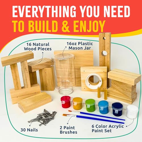 SparkJump DIY Wood Building Kits, STEM Woodworking Kit for Kids, Creative Fun Craft Projects, Great Gift for Boys & Girls...