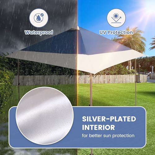 13x13 Canopy Replacement Top Cover with Air Vent Silver Coated Only Fit for Suntime Outdoor Instant Easy Pop Up Canopy (Re...