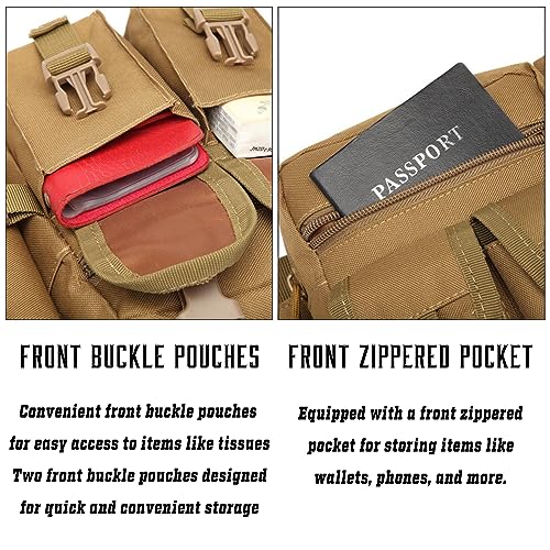 Piscorush Tactical Waist Pack with Water Bottle Holder Versatile and Waterproof Military Fanny Pack Utility Belt for Outdo...