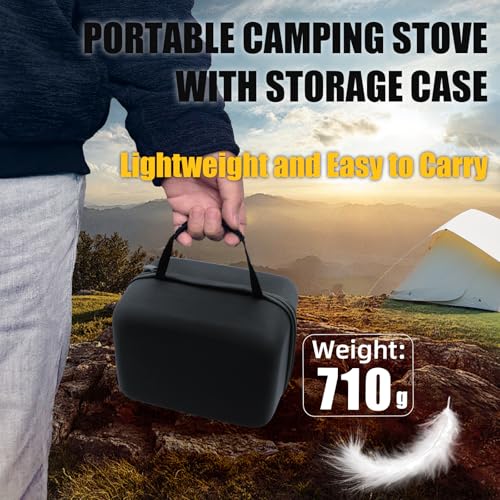 HUGEFLAMES Portable Camping Stove, Powerful Gas Stove, Propane Camp Stove with Carrying Case, 30,000 BTU Small Propane Sto...