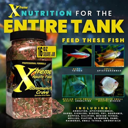 Xtreme Community Crave Flake - Krill & Spirulina Blend for Vibrant Colors, Immune Support and Digestive Health, Tropical &...
