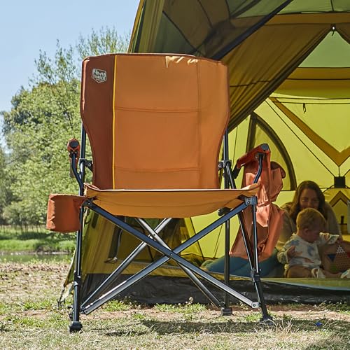 TIMBER RIDGE Oversized Folding Camping Chair High Back Heavy Duty for Adults Support up to 500lbs with Cup Holder, Side Po...