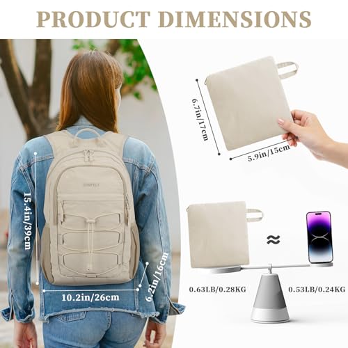 ZOMFELT Hiking Backpack for Women Men, 15L Lightweight Packable Backpack for Trip, Water Resistant Small Travel Backpacks,...
