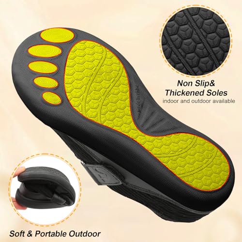 Spesoul Wide Womens Slippers Adjustable House Shoes Indoor Outdoor Barefoot Slippers Cozy Walking Shoe Swollen Edema Diabe...