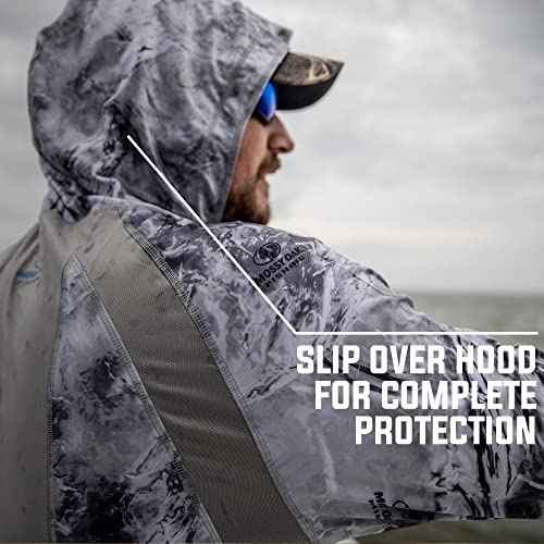 Mossy Oak Men's Lightweight Sun Hoodie, Hooded Fishing Shirts