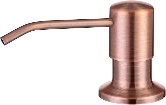 Built in Sink Soap Dispenser Lotion Dispenser for Kitchen Sink, Soap Dispenser with 17 Ounce Bottle, Soap Pump Built in Countertop Under Sink, Red Bronze