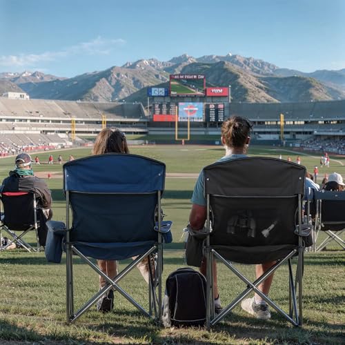 Overmont Oversized Folding Camping Chair - 450lbs Support with Padded Cushion Cooler Pockets - Heavy Duty Collapsible Chai...