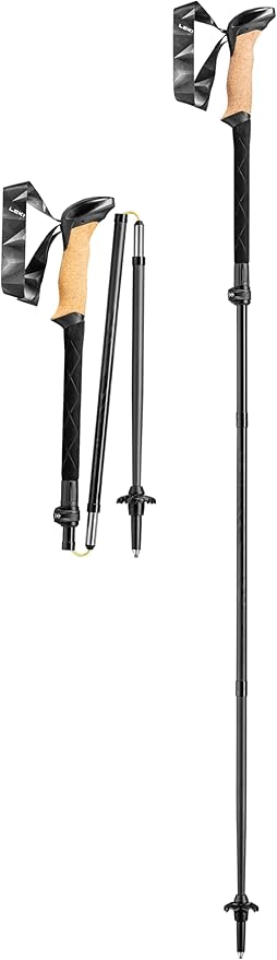 LEKI Makalu Pro FX Carbon Trekking Poles - Foldable Collapsible Lightweight Walking Poles for Hiking