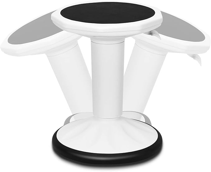 Giantex Wobble Stools for Classroom Seating, Wiggle Stool with Adjustable Height, 24" Active Learning Stool, Sitting Balance Chair for School, Office Stand Up, Flexible Seating Wobble Chair (White)