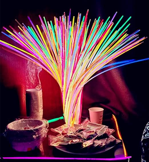 Glow Fever Glow Sticks Bulk 100ct 22'' Glow Necklaces with Connectors, Neon Light Sticks for Party Festivals Raves Concert...