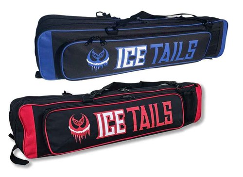 Mermaid Gear ICE Fishing Rod Tackle Bag - 36.5' X 8' X 6' Soft Sided Traveling Case, Water Proof Multi Use Storage for ICE Tungsten Jig Box, Tip Up Gloves (BLUE)