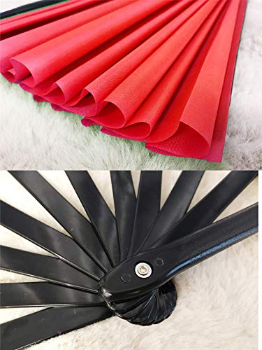 Zolee Large Rave Folding Hand Fan for Men/Women - Chinese Japanese Solid Kung Fu Tai Chi Handheld Fan with Fabric Case - f...