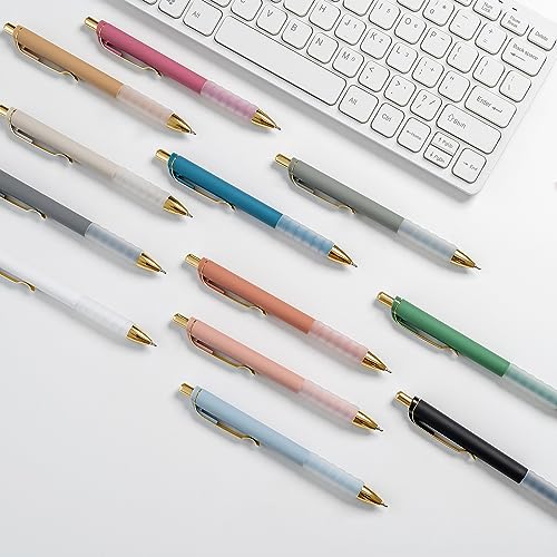 Linbsunne Ballpoint Pens Black Medium Point 1mm Pen with Super Soft Grip Ball Point Pen for Men Women Retractable Pens (go...