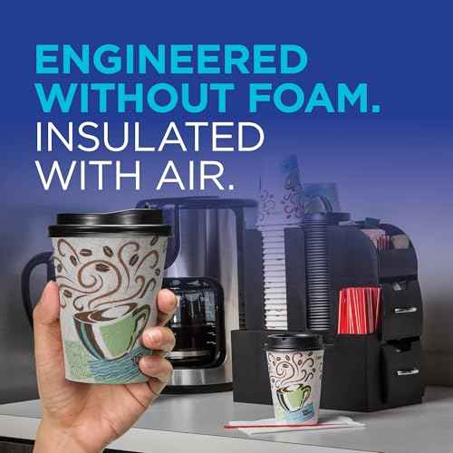 Dixie PerfecTouch 10 oz Paper Coffee Cups By GP PRO, Coffee Haze Design, 500 Count (25 Disposable Cups Per Sleeve, 20 Sleeves Per Case), 5310DX