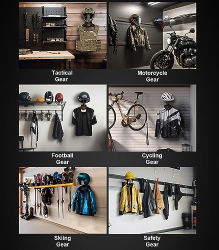 OneTigris Tactical Gear Wall Mount, Motorcycle Helmet Holder Wall Mount Stand, Plate Carrier Rack Jacket Hanger Display Or...