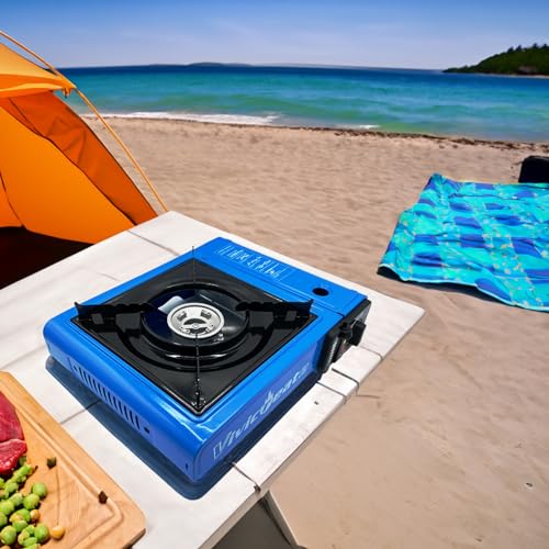 Vivicreate 7000 BTU Portable Butane Gas Stove for Camping Cooking Outdoor, Lightweight Portable Stove Burner with Auto Ign...