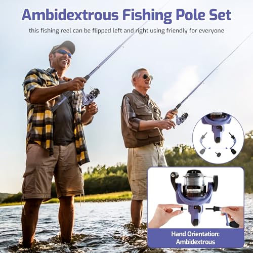 Kids Fishing Pole Set, Portable Telescopic Fishing Rod and Reel Combo for for Boys Girls Youth Toddle Fishing Pole 【Ambide...