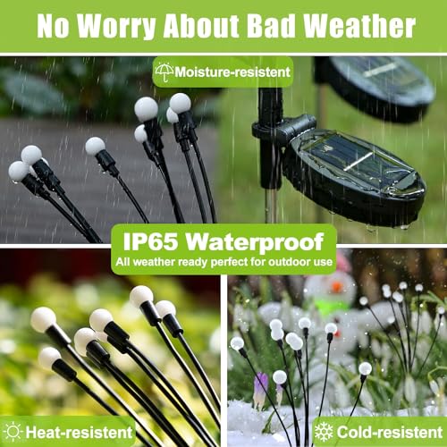 Flumy Solar Lights Outdoor Waterproof 6 Pack, Upgraded Outdoor Firefly Light for Yard Patio Garden Decor, Solar Lights for Outside Gardening Supplies,Gifts for Grandma
