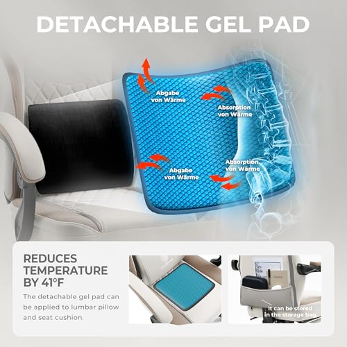 Dowinx Gaming Chair Breathable Fabric Computer Chair with Pocket Spring Cushion, Comfortable Office Chair with Gel Pad and...