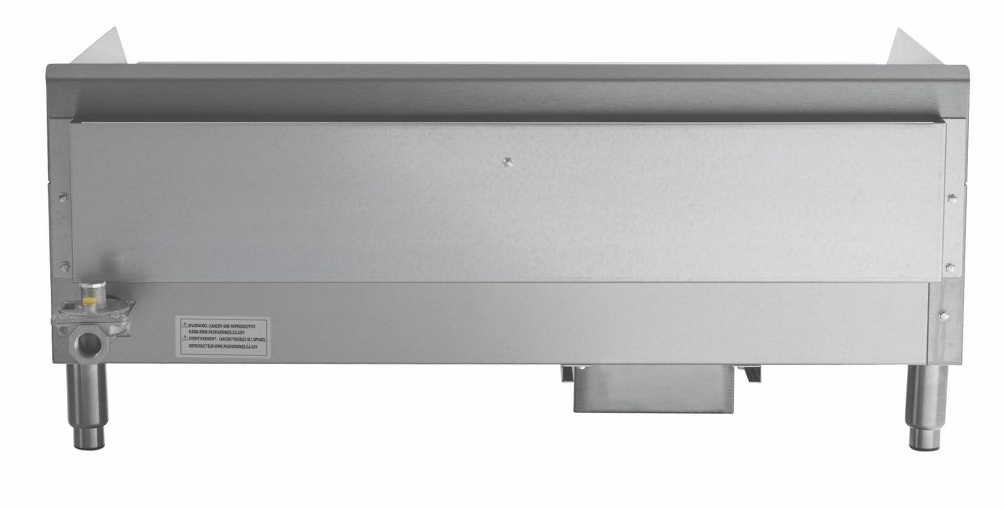 Kratos 36" Wide Commercial Countertop Griddle, Gas Hot Plate for Restaurants, Manual Controls, 3 Independent Burners, Powerful 90,000 BTU Output (29Y-005)