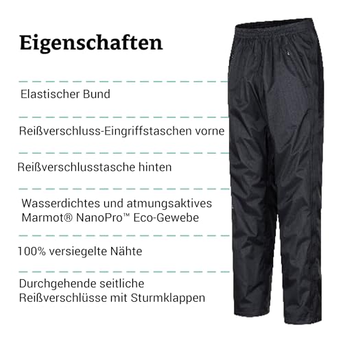 MARMOT Mens Precip Eco Full Zip Pants