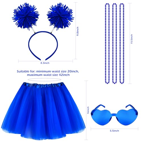 QLINLEAF Women Tutu Costume Accessories Set With Headband Sunglasses Halloween 80s Cosplay Birthday Party Girls
