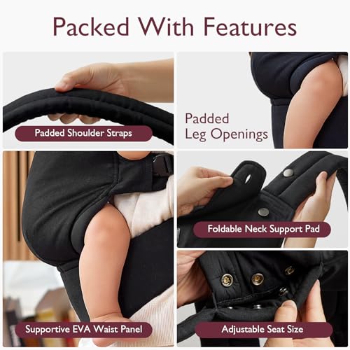 Momcozy Baby Carrier - Ergonomic, Cozy and Lightweight Carrier for 7-45lbs, Effortless to Put On, Ideal for Hands-Free Par...