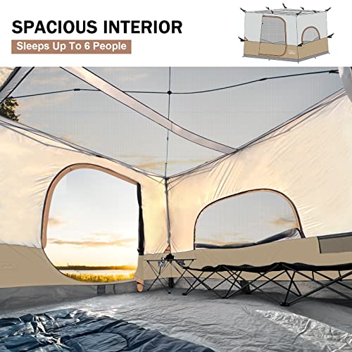 KAMPKEEPER Camping Inner Tent for Pop Up Canopy, Converts 10'x10' Straight Leg Canopy into Camping Tent–Fully Vented Roof(...