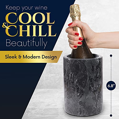Homeries Marble Wine Chiller Bucket - Wine & Champagne Cooler for Parties, Dinner – Keep Wine & Beverages Cold, Wine Chill...