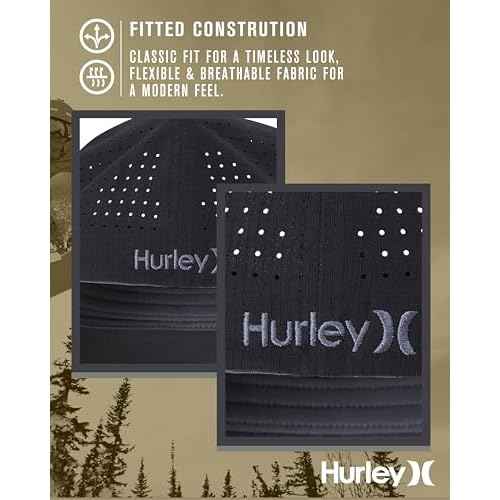 Hurley Men's Baseball Cap - Sweat-Wicking Fitted Baseball Hats for Men (S-XL)