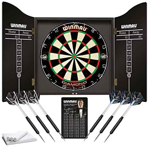 WINMAU Diamond Plus Dart Board Range - Diamond Plus Dartboard, Surround Sets and Cabinet Sets with Darts and Accessories