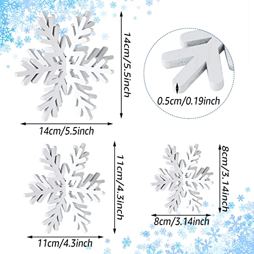 Bucherry 12 Pcs Wooden Snowflake Table Decor 3D Snowflake Tabletop Signs and Centerpiece for Christmas Xmas Winter Wonderl...