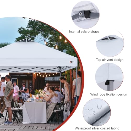 ABCCANOPY Replacement Canopy Top for Easy Pop up Canopy Tent 10x10, White