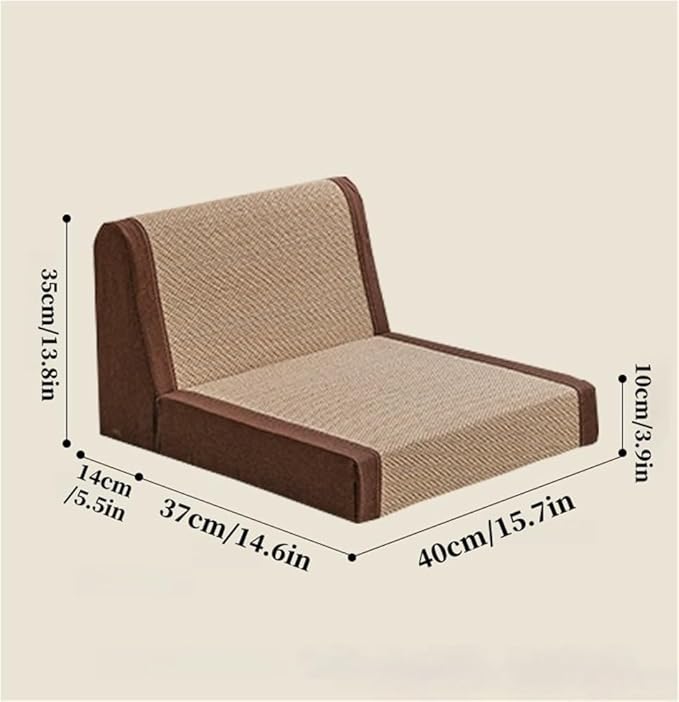 Vintage Floor Chair, Low Meditation Chair with Padded Backrest, Comfortable Ergonomic Lounge Seat, Bamboo Silk Legless Reading Chair for Balcony, Bay Window, Living Room & Bedroom(Brown,51*40*35cm)