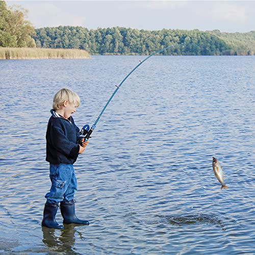 LEOFISHING Kids Fishing Pole Set with Full Starter Kits Portable Telescopic Fishing Rod and Spincast Reel with a Fishing N...