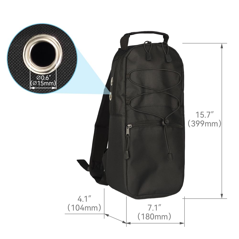 Portable Oxygen Tank Backpack for A, B(M6), C(M9), M2, Ml6, M7 Size Oxygen Cylinders, Durable Oxford Material with Chest Strap & Four Outlet Holes, Wheelchair Bag for Travel, Storage & Carry