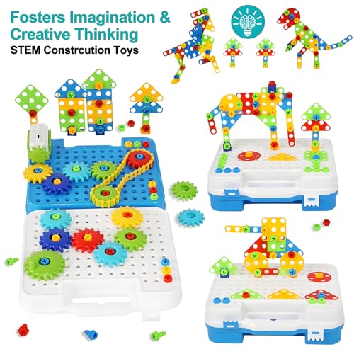 IIROMECI Gears Toys for Kids Ages 4-8, STEM Educational Construction Toys, Building Toy Set for Boys and Girls, Engineerin...