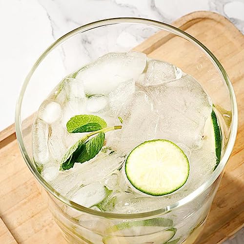 Glass Drink Dispenser with Stand,2.1 Gallons Wood Stand Cold Beverage Dispensers-Large Drink Dispensers For Parties,Bars,R...