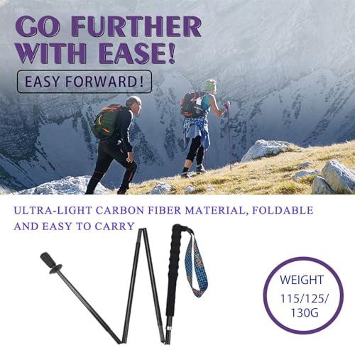 Ultra light hiking poles, collapsible, set of 2, ultra light carbon fibre, hiking poles with moisture absorbing handle, wi...