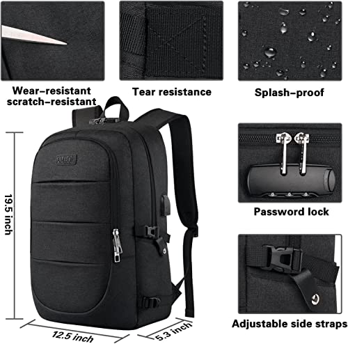 AMBOR Travel Laptop Backpack for Ｍen, 15.6-17.3 inch Laptop Backpack, Anti Theft Business Work Backpack with USB Charging ...