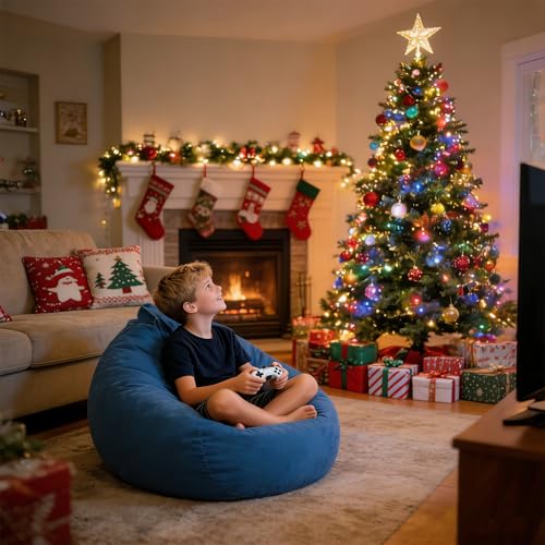 LPMOERA Bean Bag Chair Memory Foam Bean Bag Chairs for Kids/Teens with Filling Round Kids Bean Bag Chair for Living Room B...